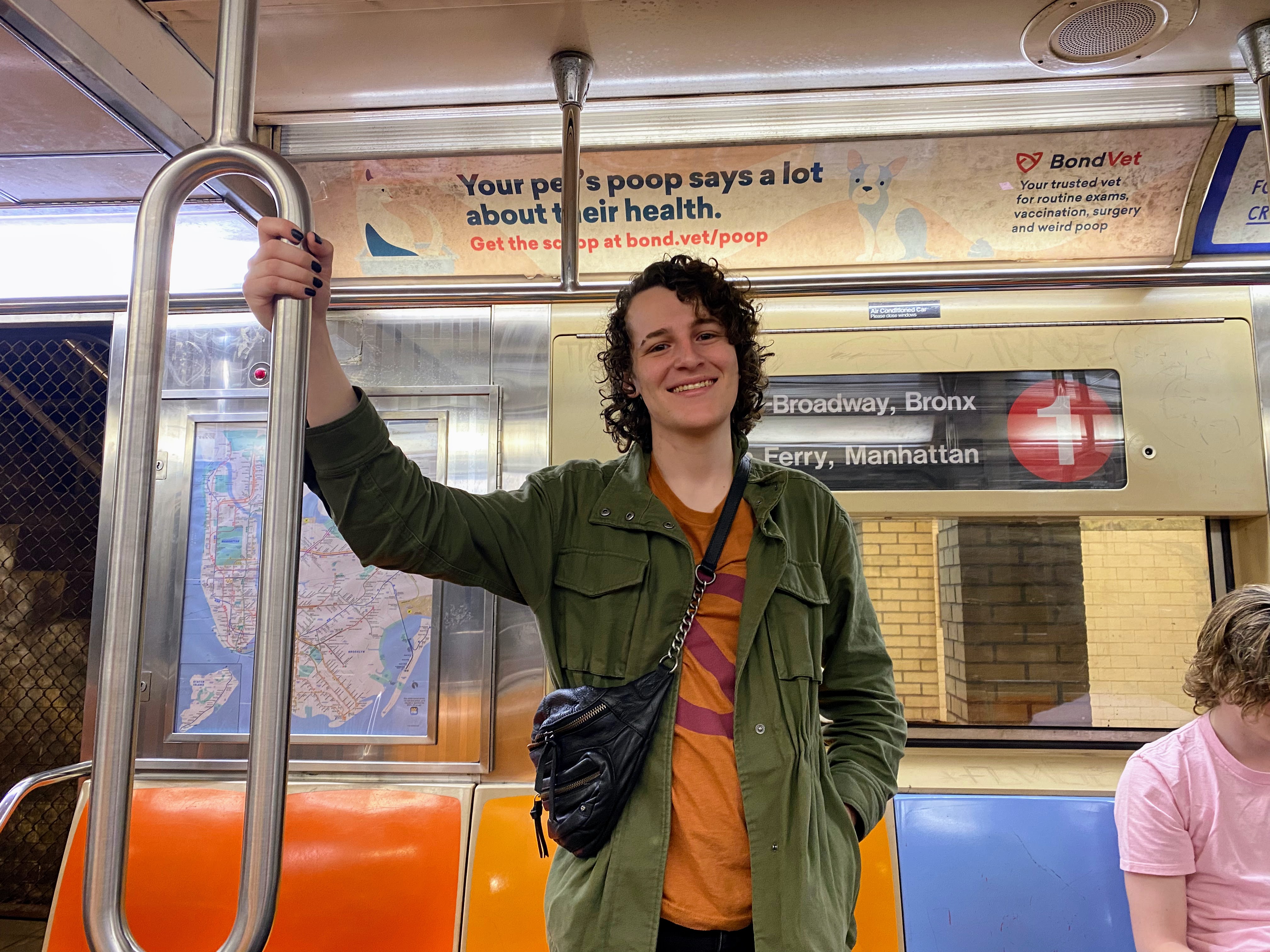 Emily on the subway.