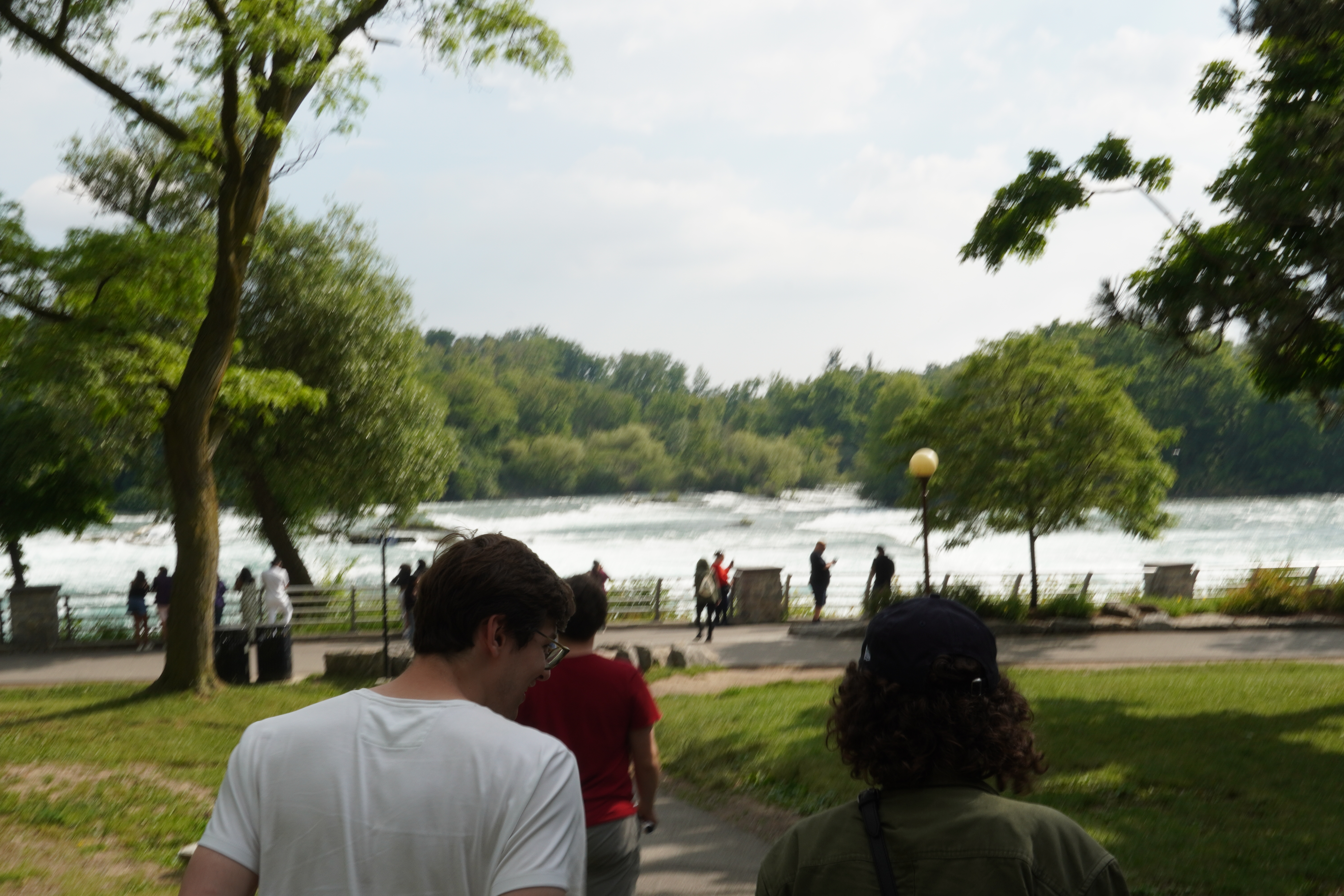 The group walking towards Niagara Falls.
