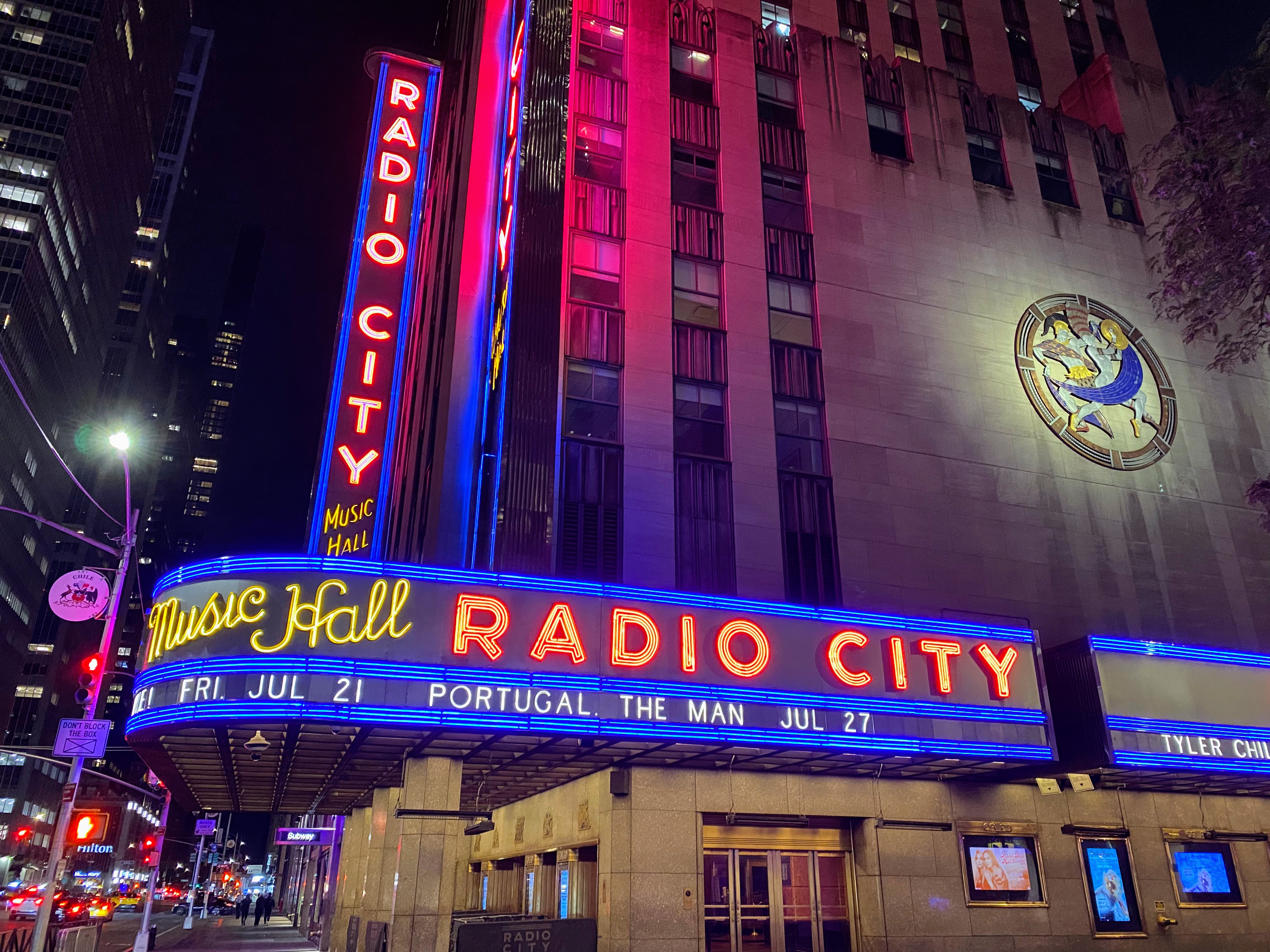 Radio City at night.