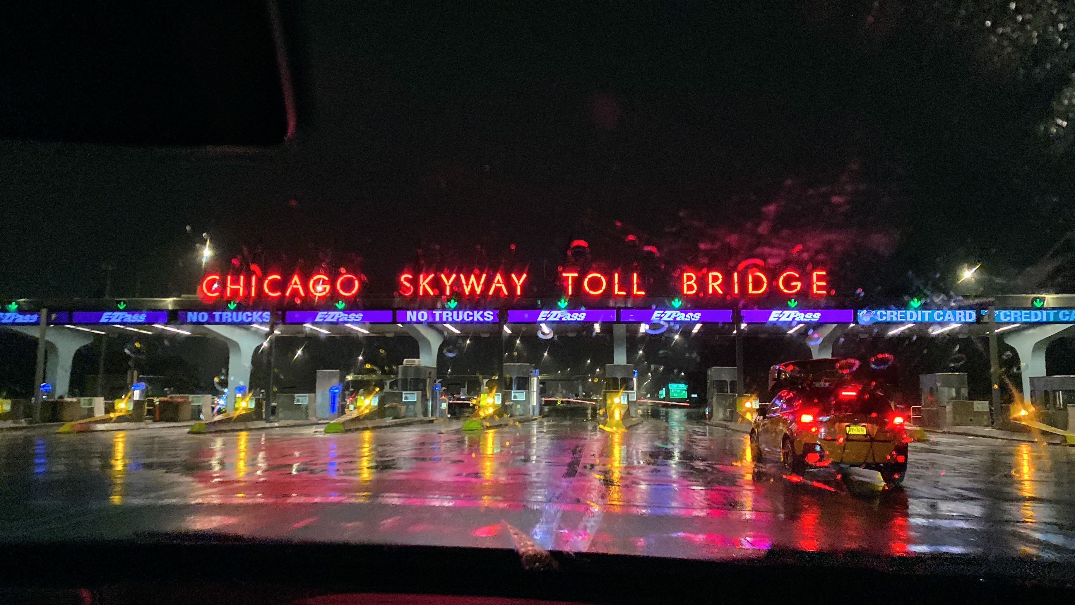 The Chicago Skyway at night