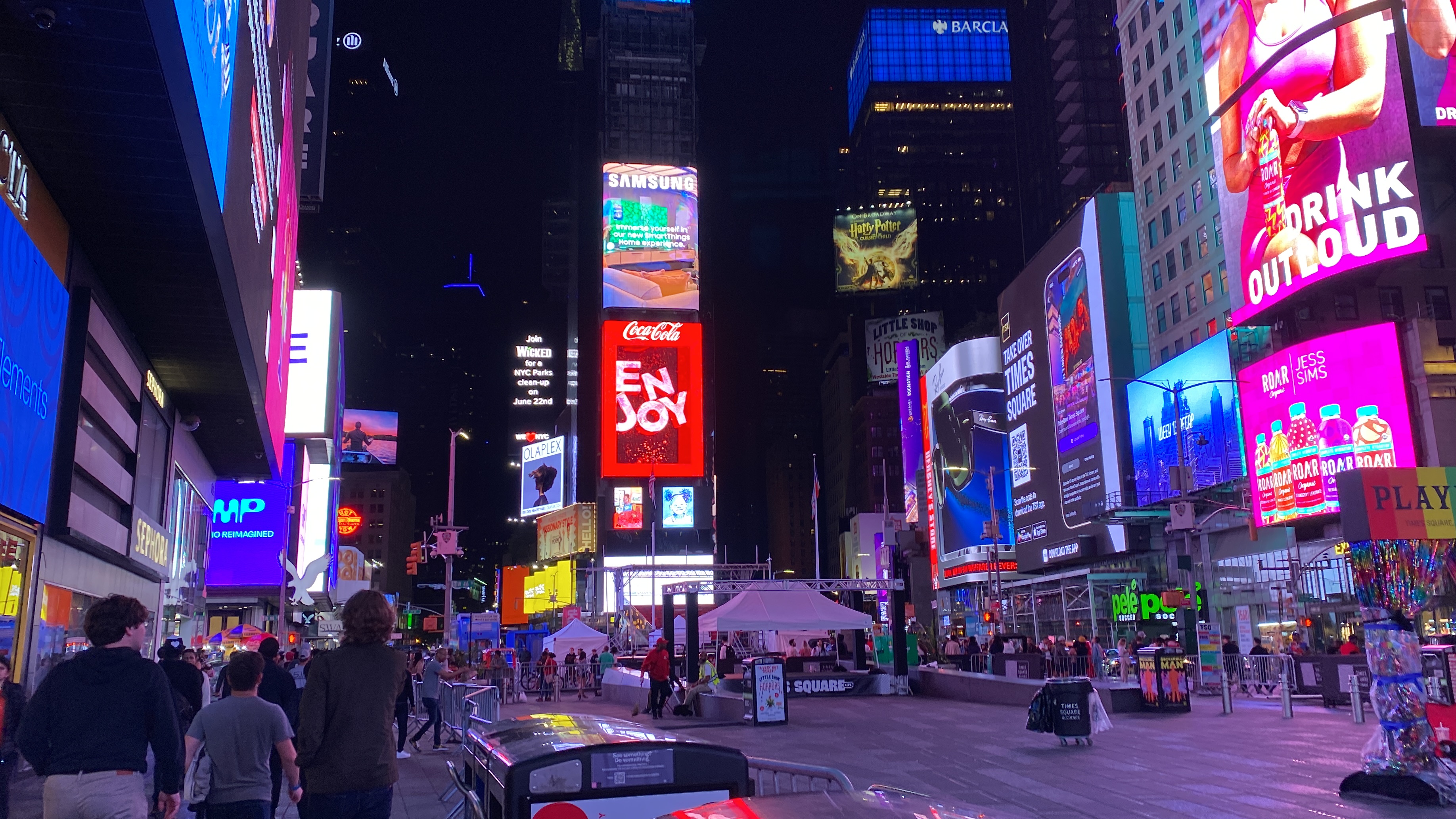 Times Square at night.